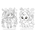 Анимешки и питомцы. Раскраска — фото, картинка — 4