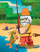 Сказка о рыбаке и золотой треске. Любимые сказки в стиле Майнкрафт — фото, картинка — 6