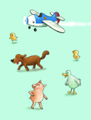 Маленький красный Трактор и самолёт — фото, картинка — 2